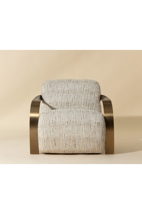 Modern European furniture - Twisted Brass Arm Lounge Chair - www.oroa.com