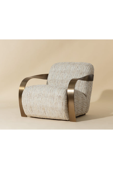 Modern European furniture - Twisted Brass Arm Lounge Chair - www.oroa.com