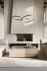 Modern European furniture - Gold 3 Ring Chandelier - www.oroa.com