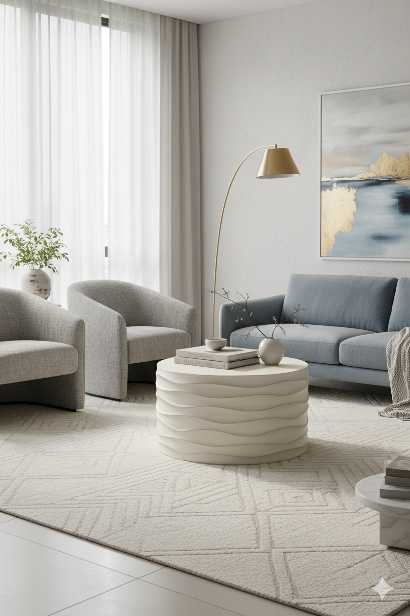 Hand-Sculpted Concrete Coffee Table | Splendido Corey | Oroa.com