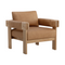 Modern European furniture - Oak Framed Leather Lounge Chair - www.oroa.com
