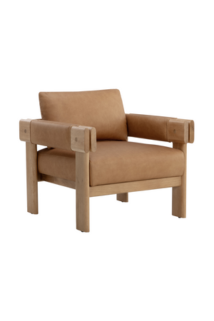 Oak Framed Leather Lounge Chair | Splendido Carmichael