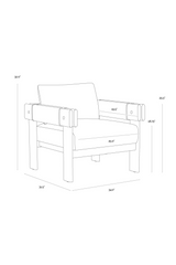 Modern European furniture - Oak Framed Leather Lounge Chair - www.oroa.com