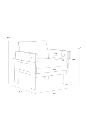 Oak Framed Leather Lounge Chair | Splendido Carmichael