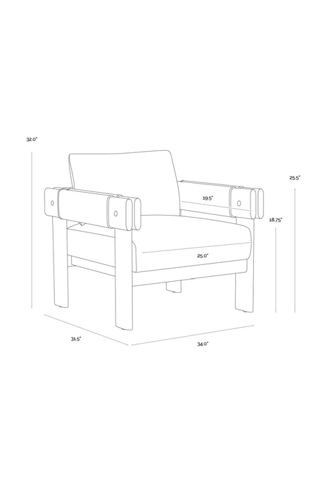 Modern European furniture - Oak Framed Leather Lounge Chair - www.oroa.com