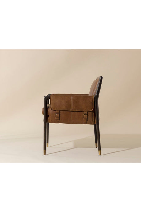 Modern European furniture - Buckle Flap Leather Dining Armchair - www.oroa.com