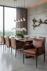 Modern European furniture - Buckle Flap Leather Dining Armchair - www.oroa.com