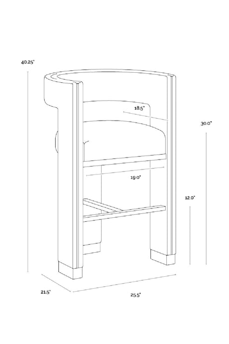 Modern European furniture - White 3-Legged Bar Stool - www.oroa.com