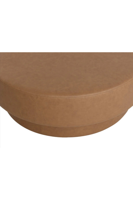 Modern European furniture - Round Leather Inspired Ottoman - www.oroa.com