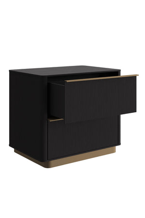 Modern European furniture - Reeded Oak 2-Drawer Nightstand - www.oroa.com