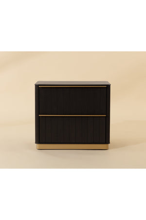 Modern European furniture - Reeded Oak 2-Drawer Nightstand - www.oroa.com