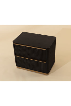 Modern European furniture - Reeded Oak 2-Drawer Nightstand - www.oroa.com