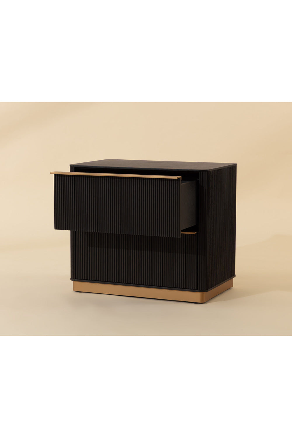 Modern European furniture - Reeded Oak 2-Drawer Nightstand - www.oroa.com