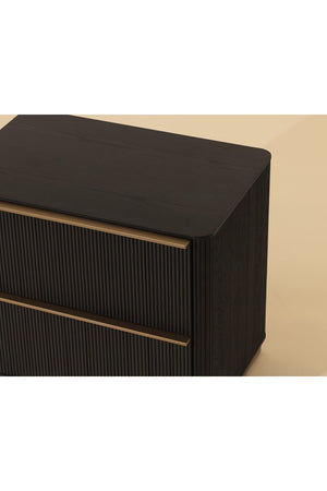Modern European furniture - Reeded Oak 2-Drawer Nightstand - www.oroa.com