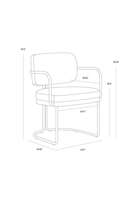 Modern European furniture - Cantilevered Leather Look Dining Chair - www.oroa.com