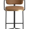 Modern European furniture - Iron Framed Leather-Look Bar Stool - www.oroa.com
