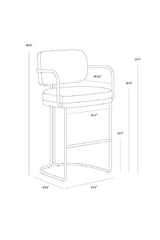 Modern European furniture - Iron Framed Leather-Look Bar Stool - www.oroa.com