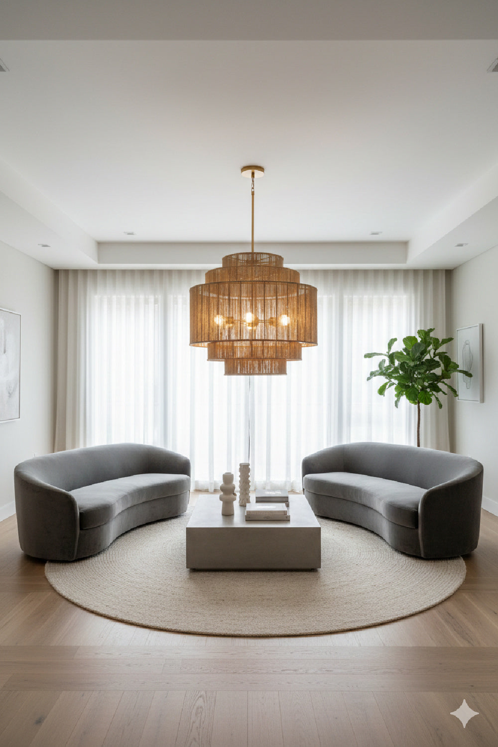 Tiered Jute Chandelier | Splendido Alyssa | Oroa.com