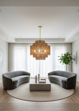 Modern European furniture - Tiered Jute Chandelier - www.oroa.com