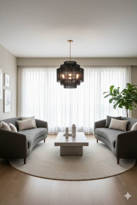 Modern European furniture - Tiered Jute Chandelier - www.oroa.com