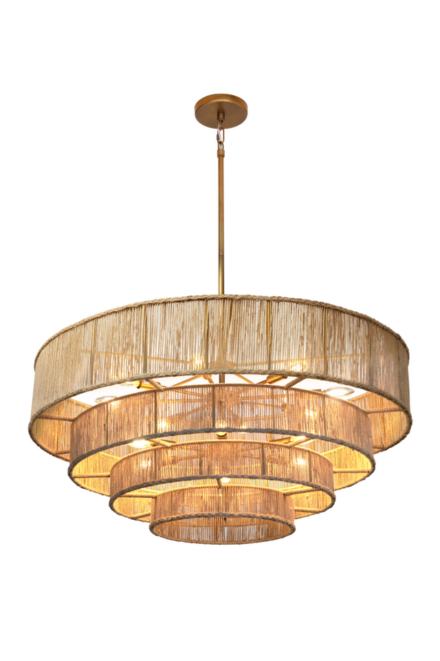 4-Tier Rustic Jute Chandelier | Splendido Lumina | Oroa.com