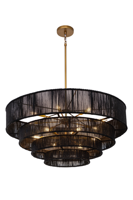 Modern European furniture - 4-Tier Rustic Jute Chandelier - www.oroa.com