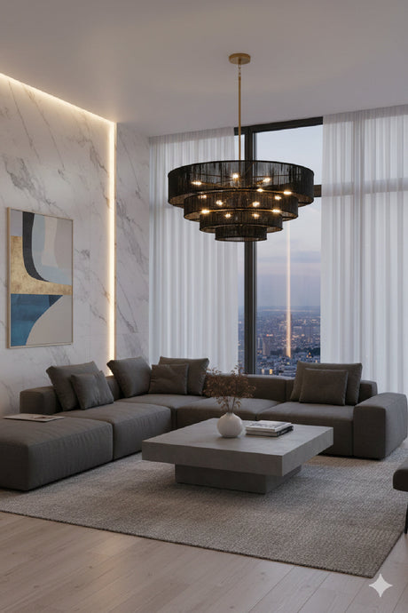 Modern European furniture - 4-Tier Rustic Jute Chandelier - www.oroa.com