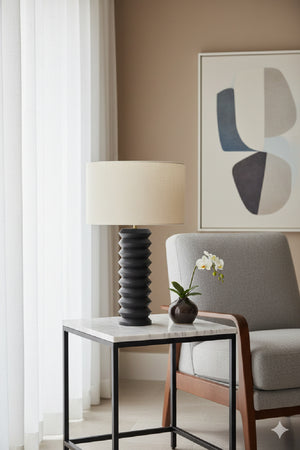 Black Wooden Base Table Lamp | Splendido Oletto | Oroa.com