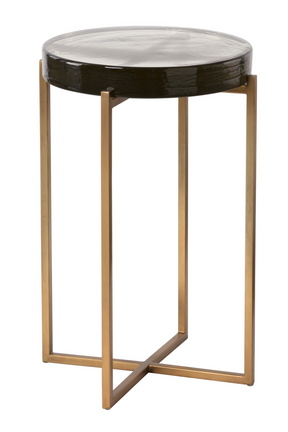 Smoked Glass Round End Table by Splendido Sheena Side Table