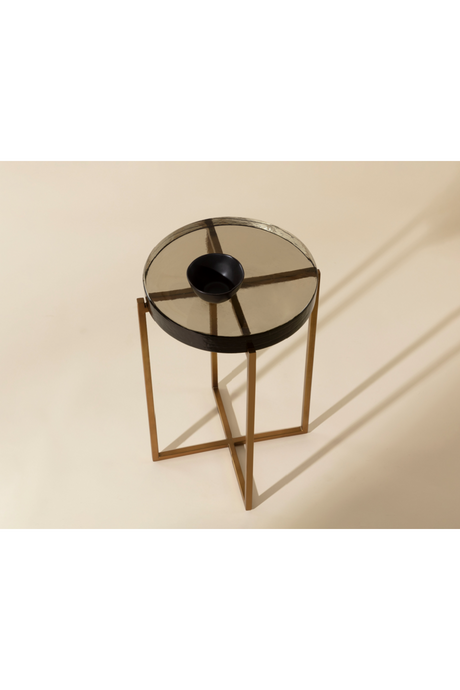 Modern European furniture - Smoked Glass Round End Table - www.oroa.com