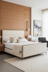 Modern European furniture - Hand-hammered Iron White King Bed - www.oroa.com