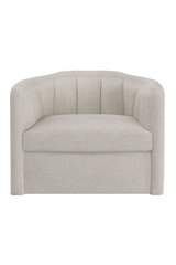Modern European furniture - Cream Tufted-Back Swivel Armchair - www.oroa.com
