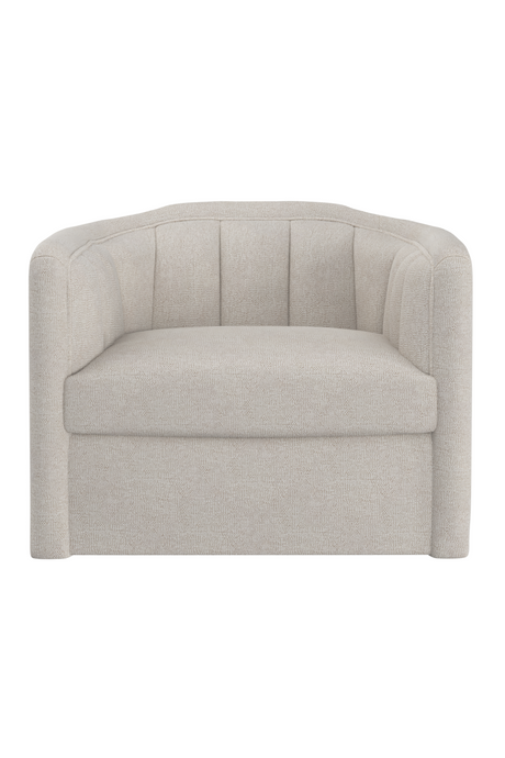 Cream Tufted-Back Swivel Armchair| Splendido Birrit | Oroa.com