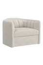 Modern European furniture - Cream Tufted-Back Swivel Armchair - www.oroa.com