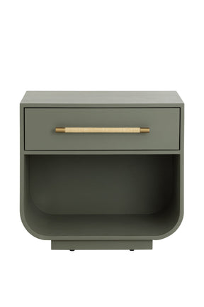 Modern Oak Curved Nightstand by Splendido Tarrant