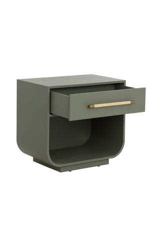 Modern Oak Curved Nightstand | Splendido Tarrant | Oroa.com