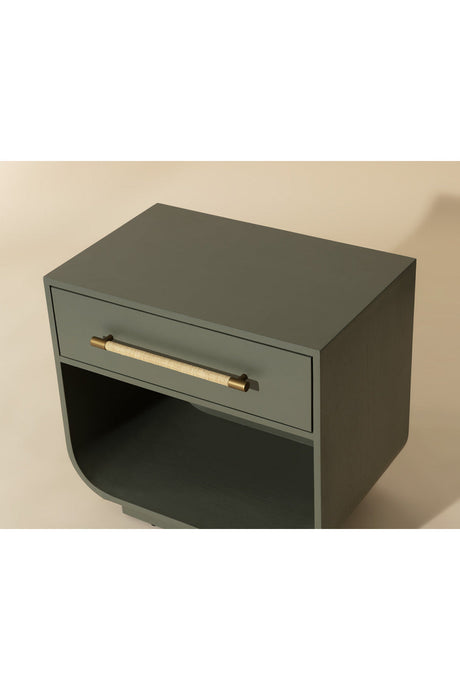 Modern European furniture - Modern Oak Curved Nightstand - www.oroa.com