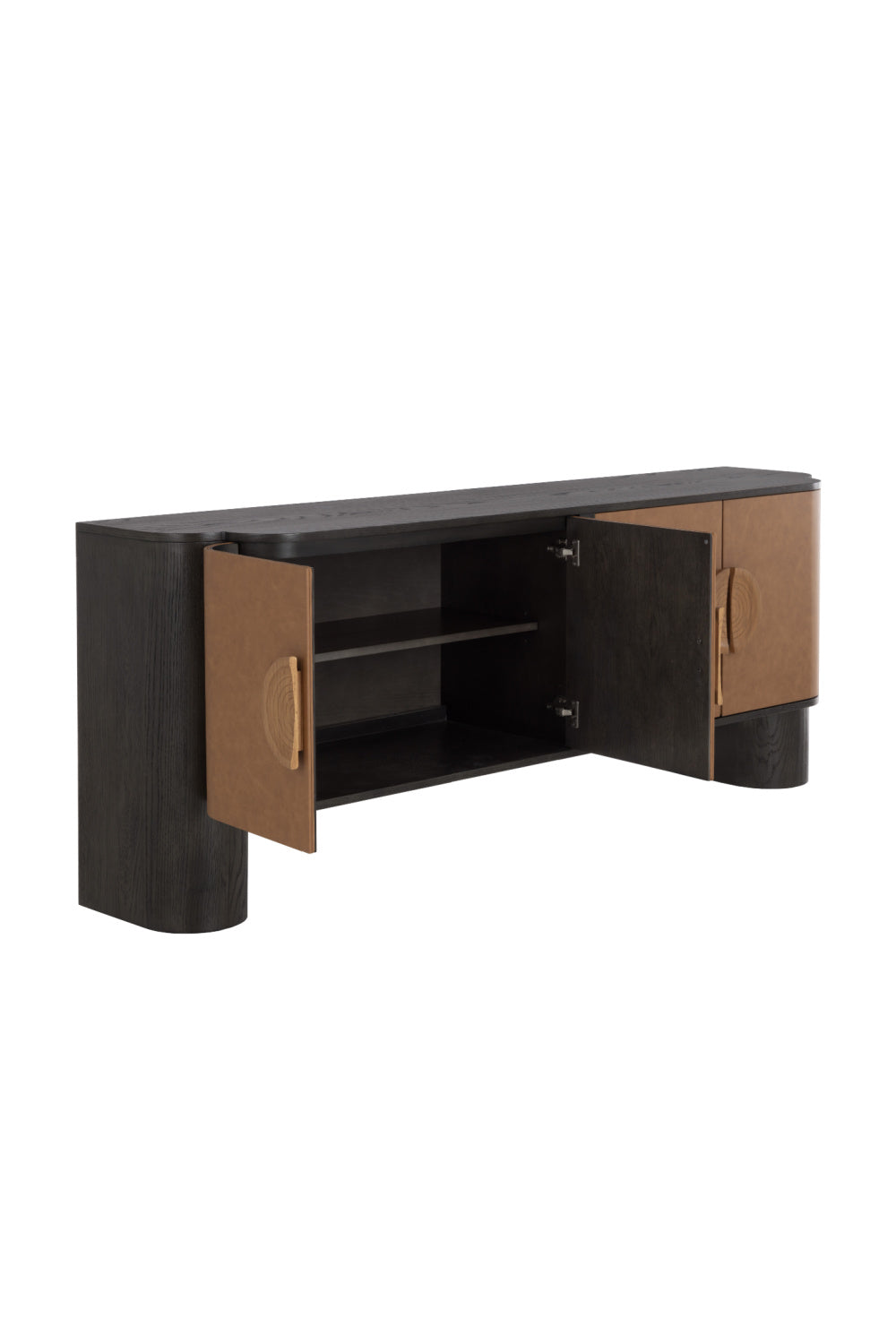 Modern European furniture - Brown Leather Look Sideboard - www.oroa.com