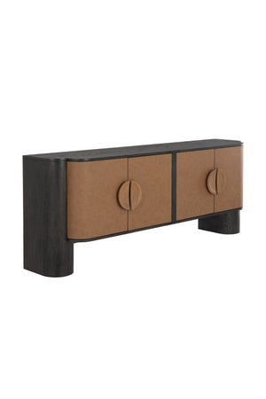 Modern European furniture - Brown Leather Look Sideboard - www.oroa.com