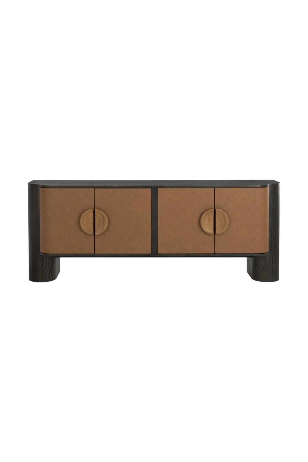 Modern European furniture - Brown Leather Look Sideboard - www.oroa.com