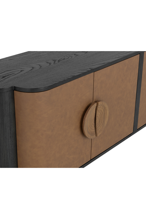 Modern European furniture - Brown Leather Look Sideboard - www.oroa.com