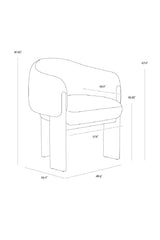 Modern European furniture - Cream 3-Legged Dining Armchair - www.oroa.com