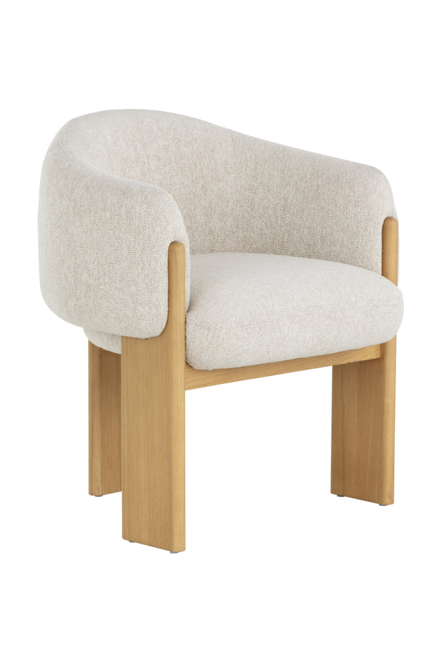 Modern European furniture - Cream 3-Legged Dining Armchair - www.oroa.com