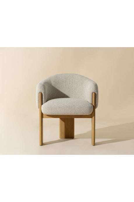 Modern European furniture - Cream 3-Legged Dining Armchair - www.oroa.com