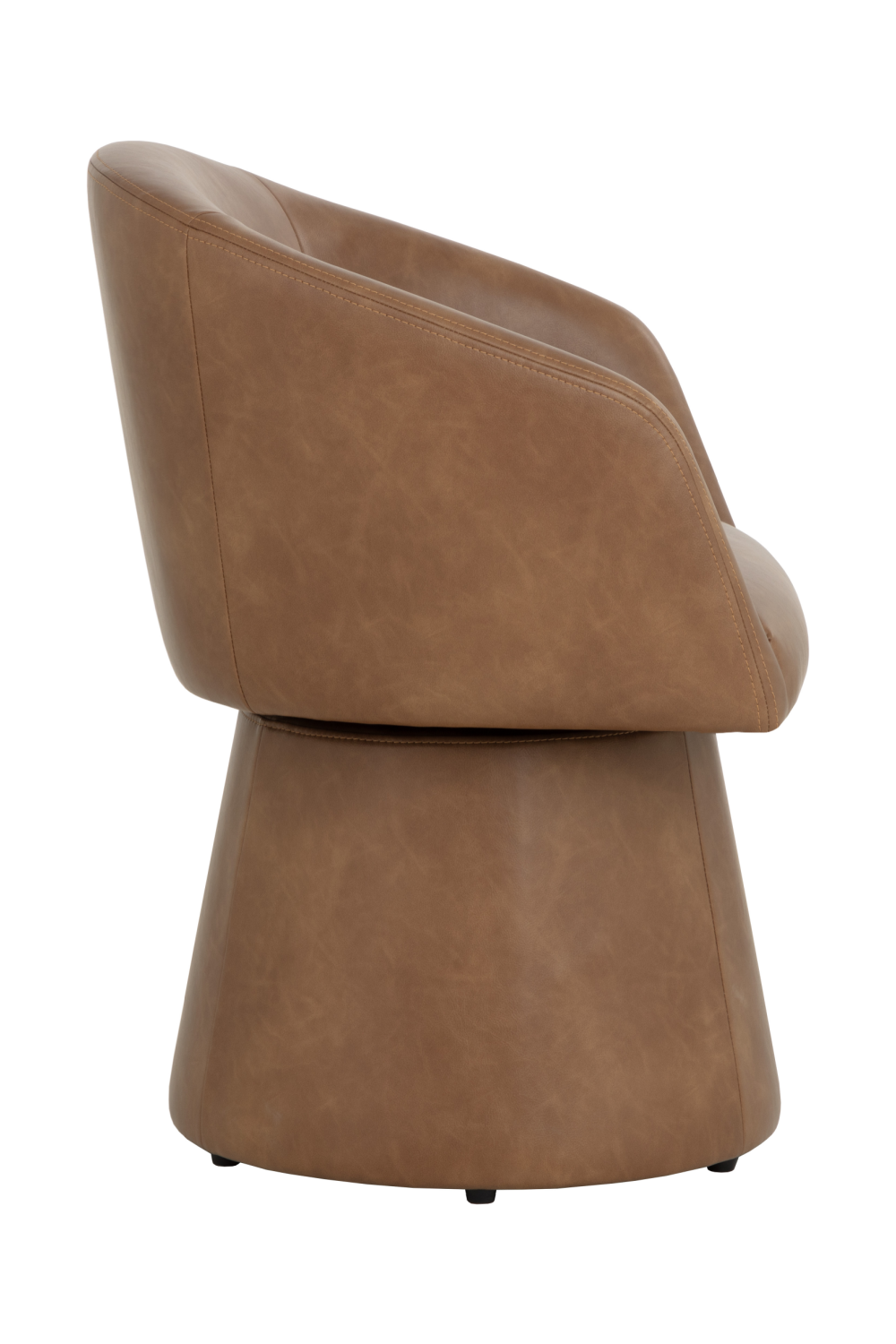 Modern European furniture - Brown Leather Swivel Dining Chair - www.oroa.com