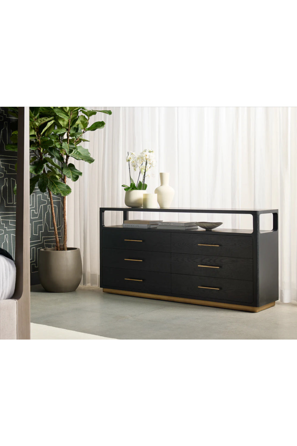 Modern European furniture - 6-Drawer Oak Veneer Dresser - www.oroa.com