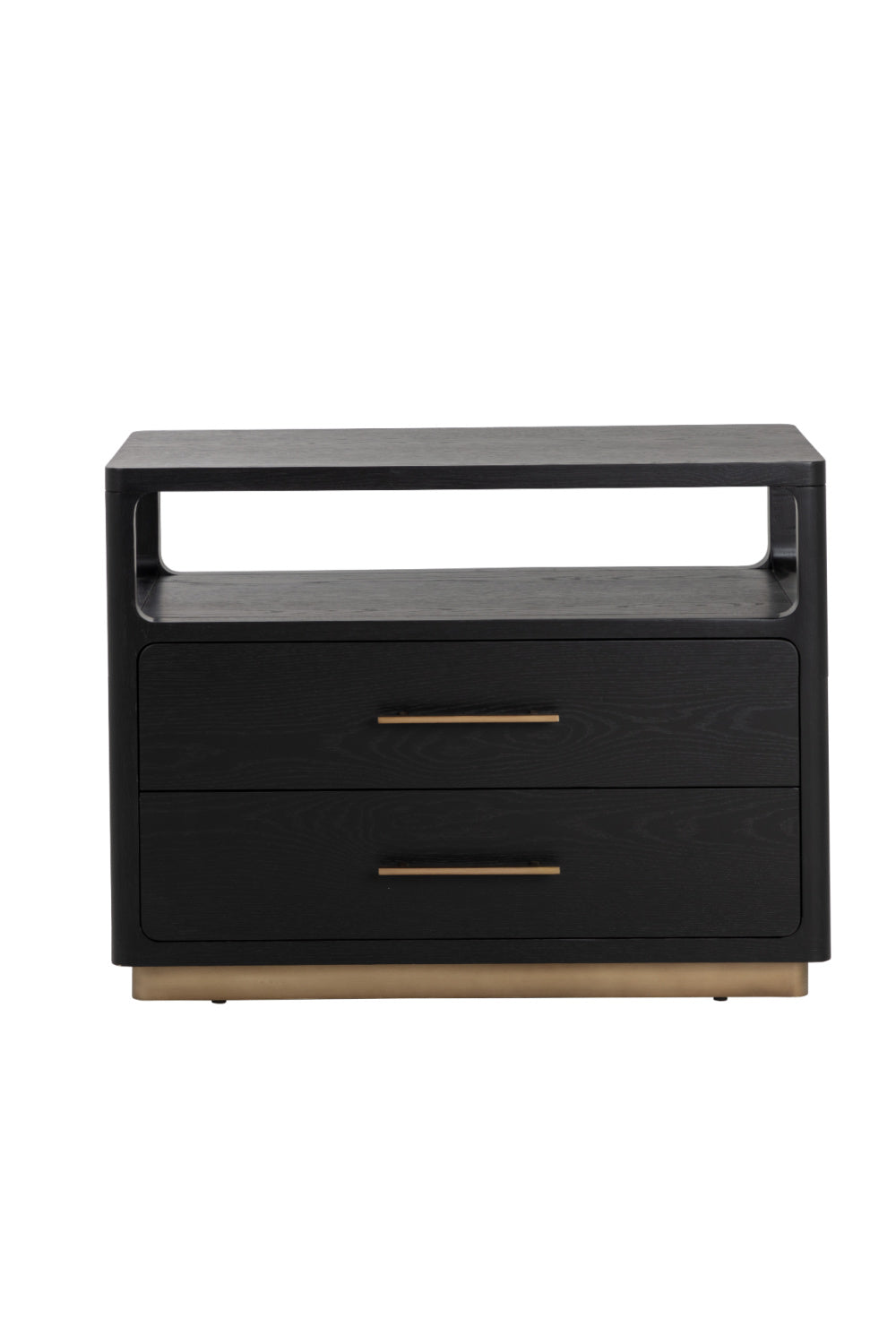 Modern European furniture - Black Oak 2-Drawer Nightstand - www.oroa.com