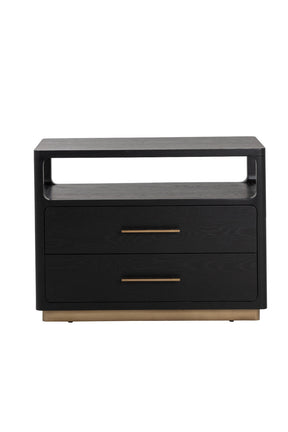 Black Oak 2-Drawer Nightstand by Splendido Danette