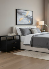 Modern European furniture - Black Oak 2-Drawer Nightstand - www.oroa.com