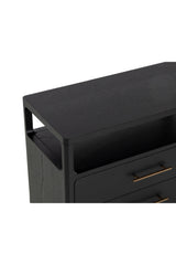 Modern European furniture - Black Oak 2-Drawer Nightstand - www.oroa.com